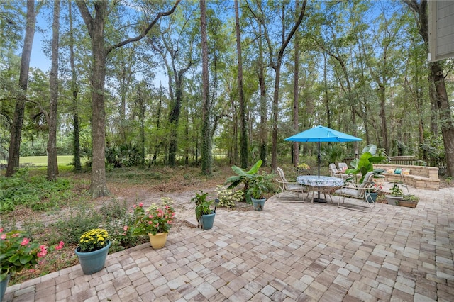 view of patio with outdoor dining space