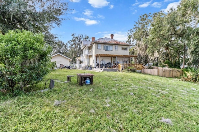 view of yard featuring a deck