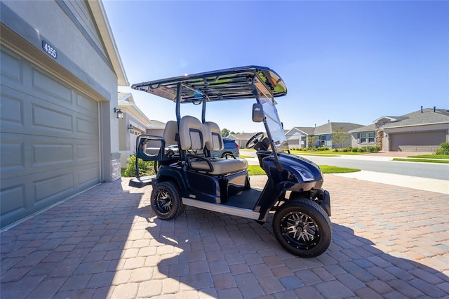 exterior space featuring a garage