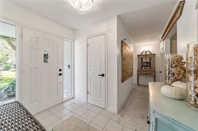 view of tiled foyer