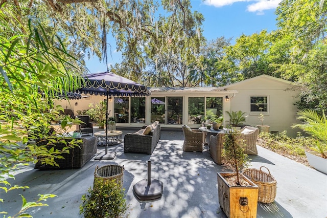 view of patio / terrace with an outdoor hangout area