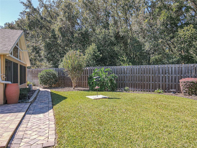 view of yard with a patio area