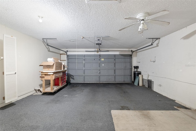 garage featuring ceiling fan