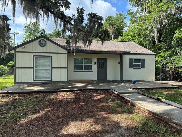 view of front of home with a patio