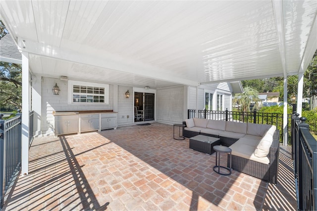 view of patio / terrace featuring an outdoor hangout area