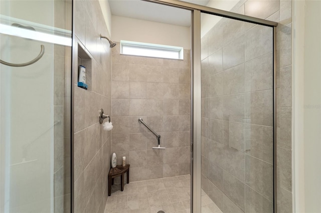 bathroom featuring an enclosed shower