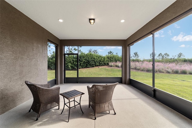 sunroom with plenty of natural light