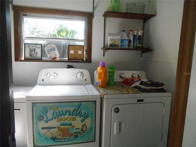 laundry area featuring washer and dryer