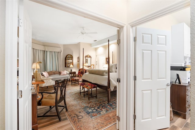 bedroom featuring light hardwood / wood-style flooring