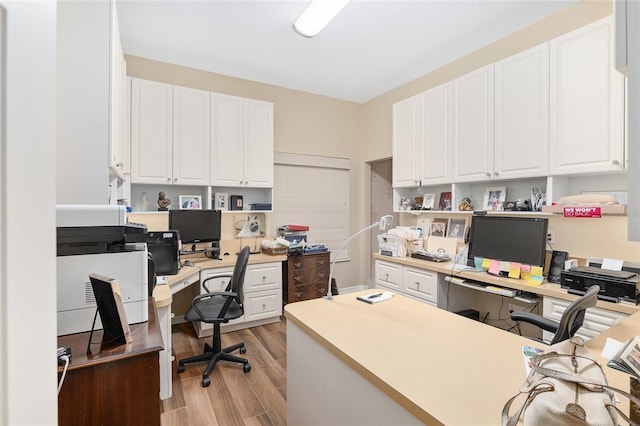 office featuring light wood-style flooring