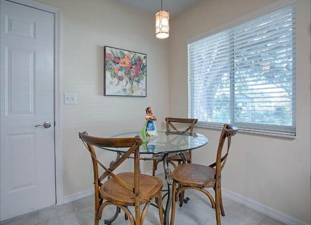 view of tiled dining area