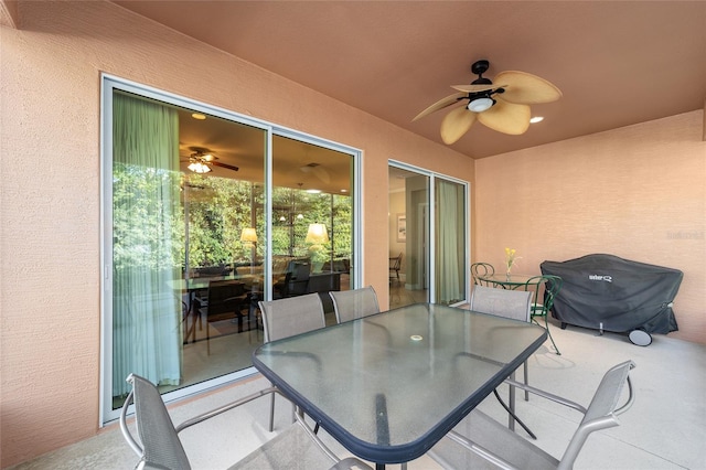 view of patio / terrace with ceiling fan