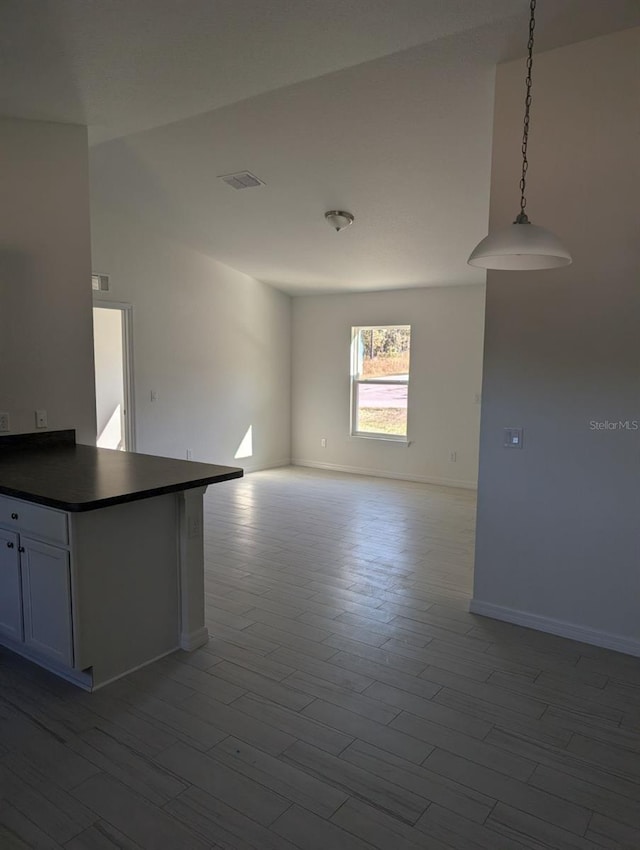 interior space with light hardwood / wood-style floors