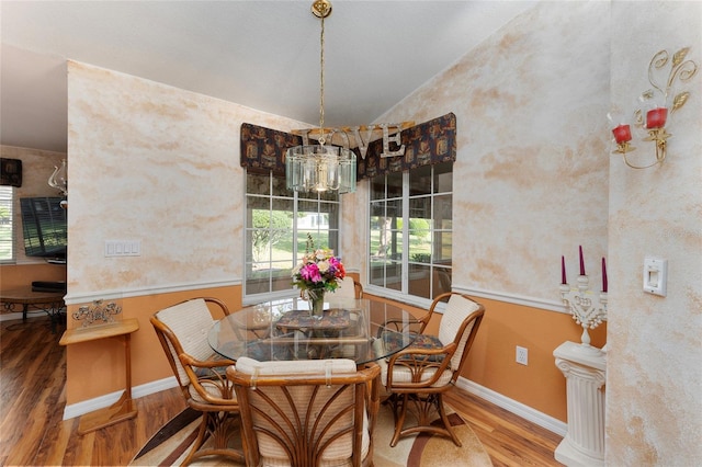 dining room with hardwood / wood-style floors and a wealth of natural light