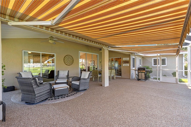 view of patio / terrace with a grill