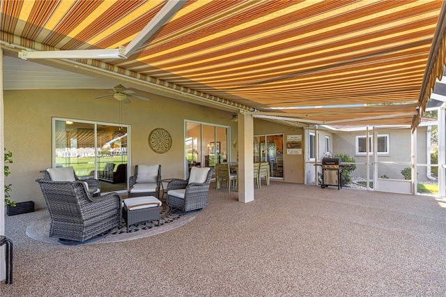 1960 NW 50th Cir, Ocala, FL 34482 - view of patio with ceiling fan and a grill