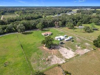 aerial view with a rural view