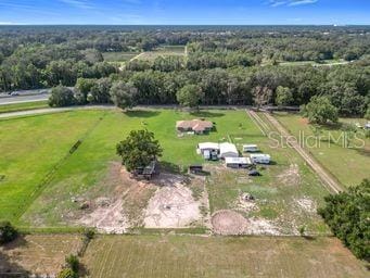 drone / aerial view with a rural view