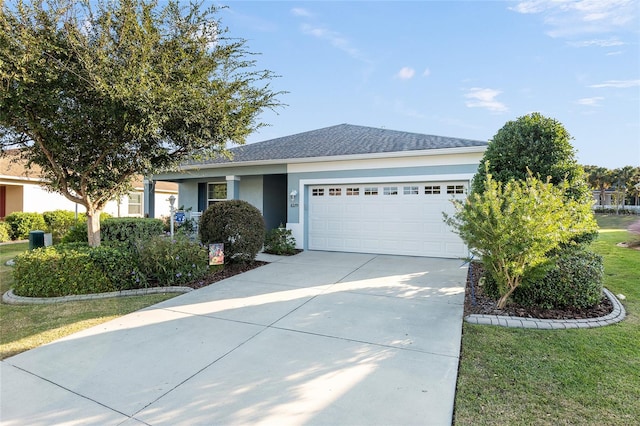 ranch-style home featuring a garage