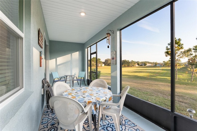 sunroom with plenty of natural light