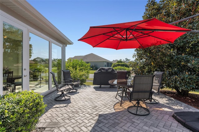 view of patio with grilling area