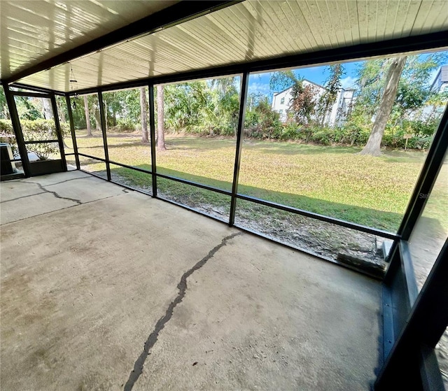 view of unfurnished sunroom