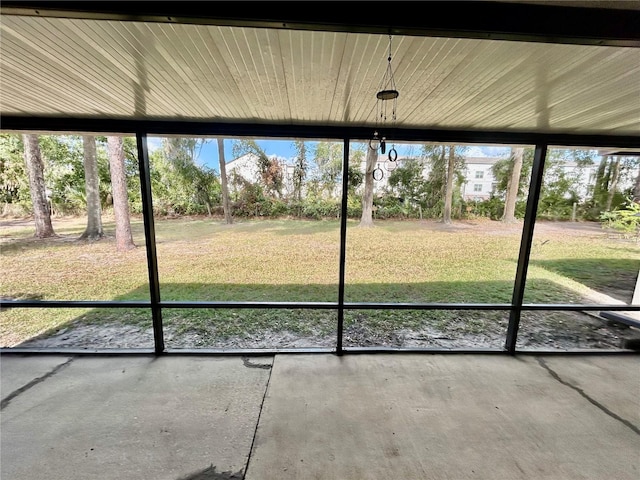 view of unfurnished sunroom