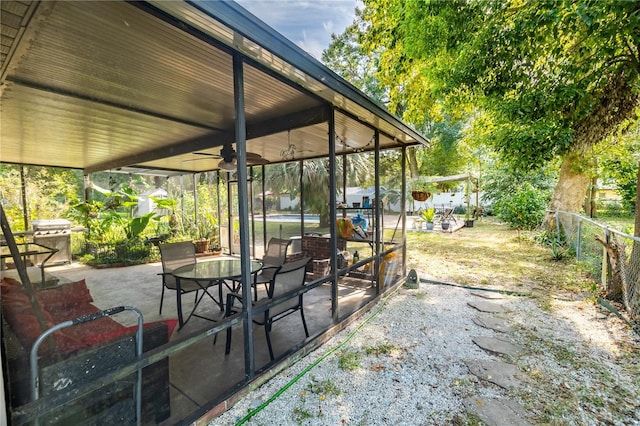 view of patio / terrace featuring a grill