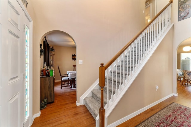 foyer featuring wood-type flooring