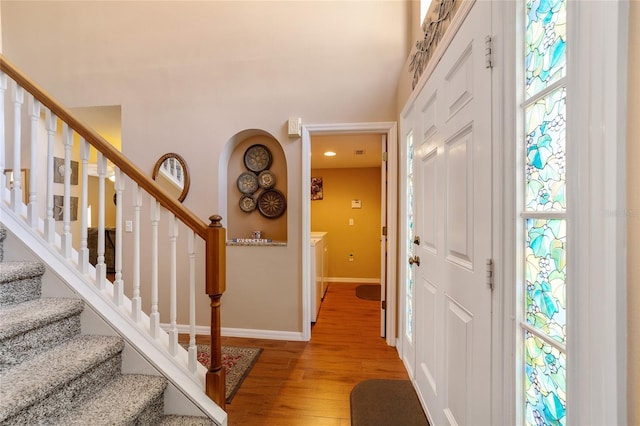 entryway featuring light hardwood / wood-style floors