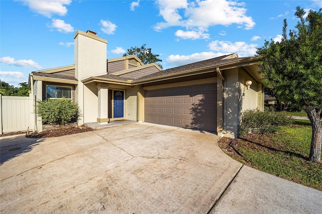 view of front facade with a garage