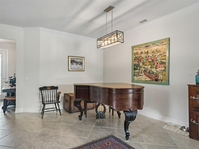 miscellaneous room with ornamental molding