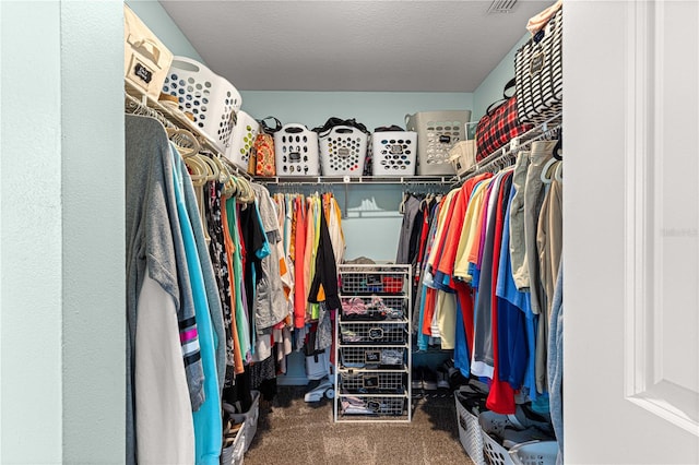 spacious closet featuring carpet