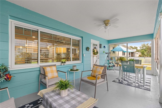 view of patio / terrace with ceiling fan