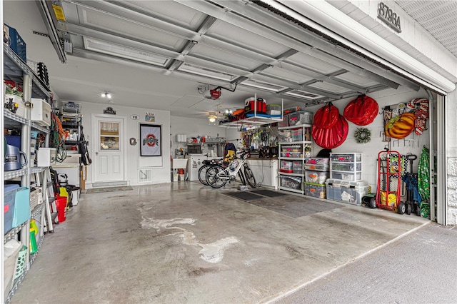 garage featuring a garage door opener