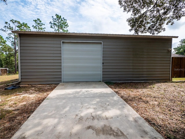 view of garage