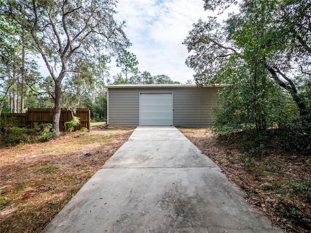 view of garage