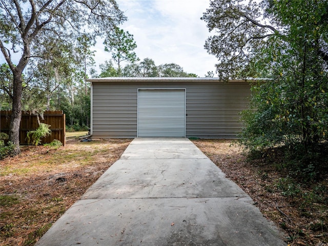 view of garage