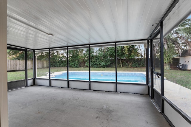 view of unfurnished sunroom