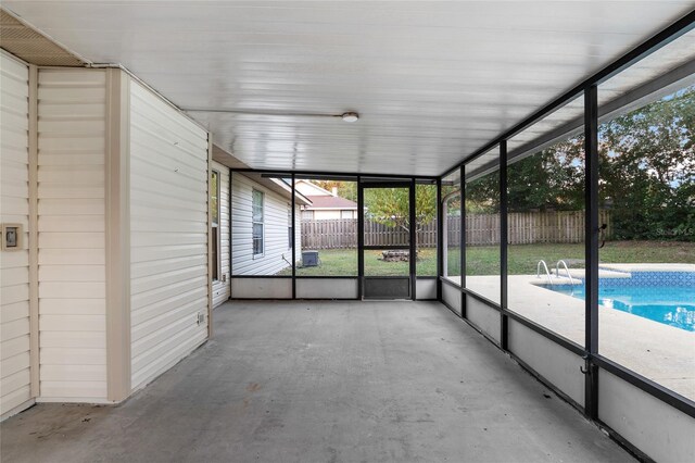 view of unfurnished sunroom