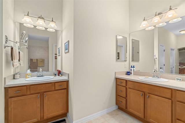 bathroom featuring vanity and tile patterned floors