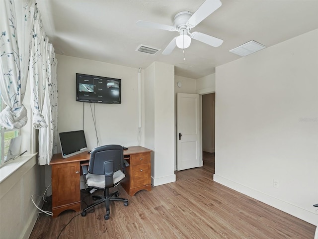 712 SW 10th Ave, Ocala, FL 34471 - office space featuring light wood-style flooring, baseboards, and ceiling fan