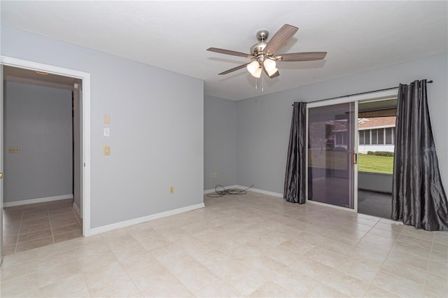 unfurnished room featuring ceiling fan