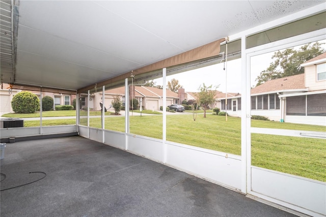 view of unfurnished sunroom