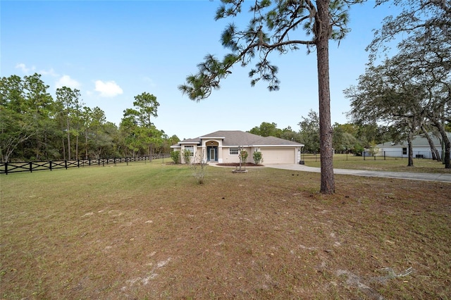 view of yard featuring a garage