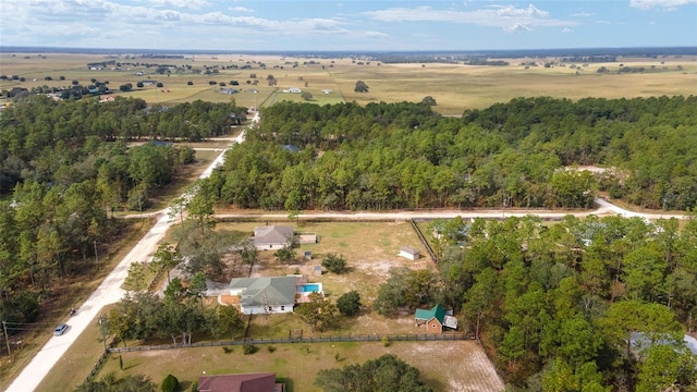 drone / aerial view with a rural view