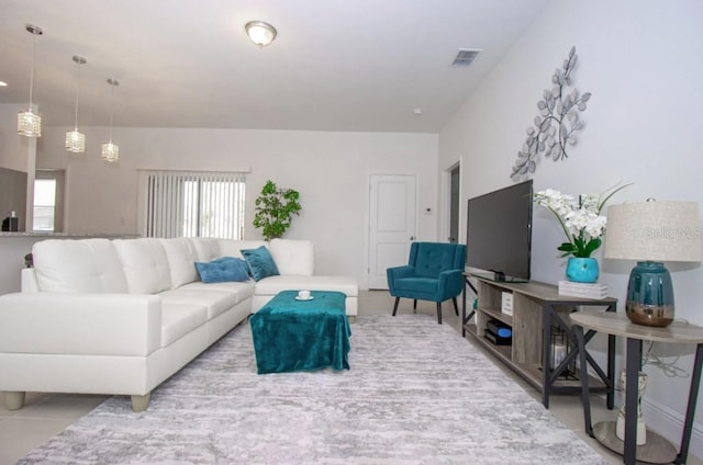 view of tiled living room