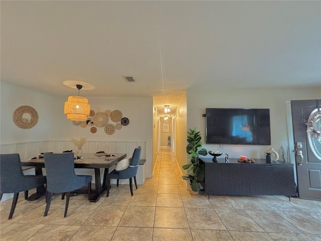 view of tiled dining space