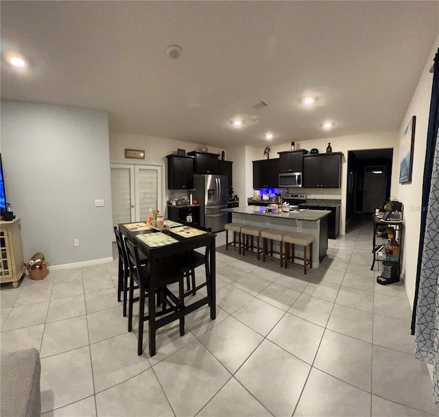 view of tiled dining area