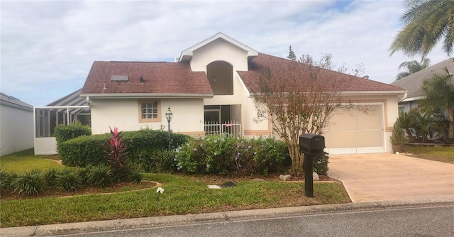 view of front of house with a garage